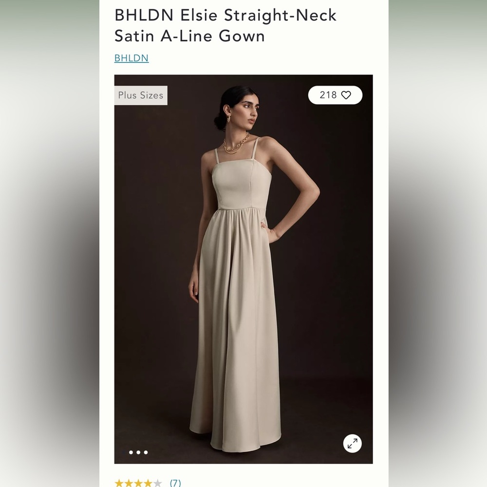 BHLDN champagne bridesmaid dress